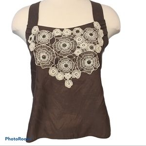 Anthropologie Floreat Embroidered Top
